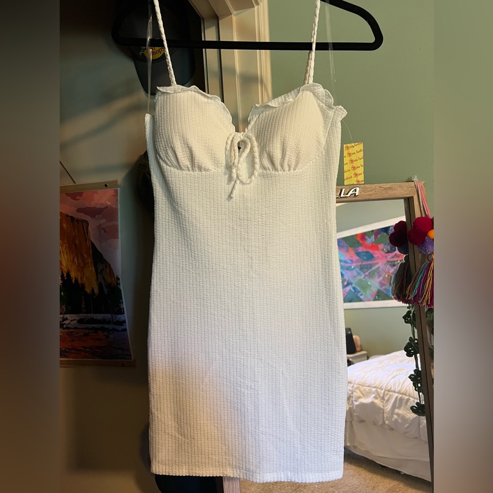 Off white mini bodycon dress